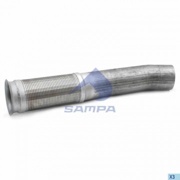 Труба приемная глушителя с гофрой, 205.252, SAMPA