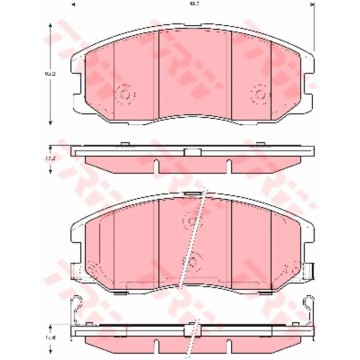 Колодки тормозные CHEVROLET Captiva (06-) OPEL Antara (06-) передние (4шт.), GDB1715, TRW