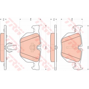 Колодки тормозные BMW E60 задние (4шт.), GDB1727, TRW